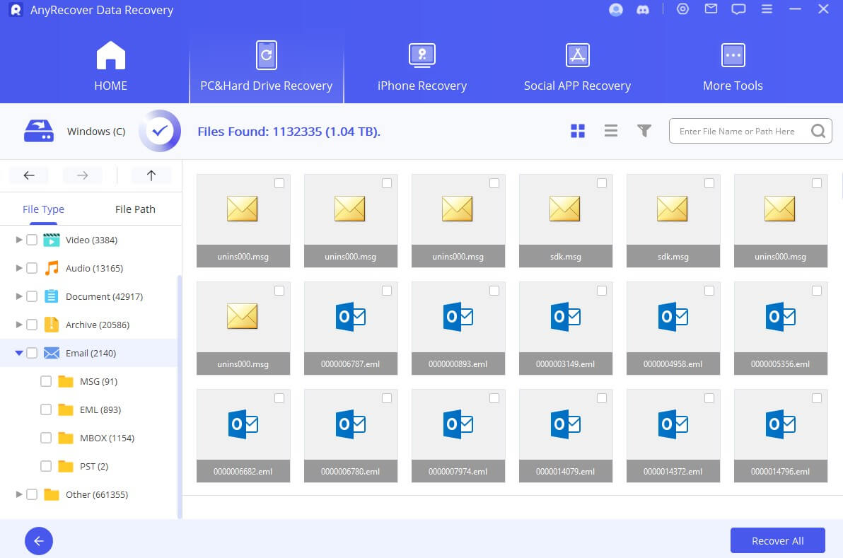 scan outlook files