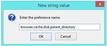 firefox cache folder new string value