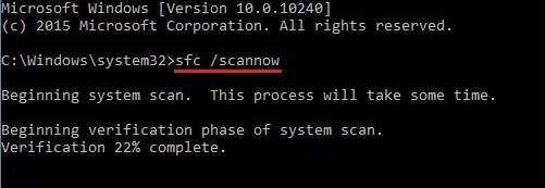 command sfc scannow
