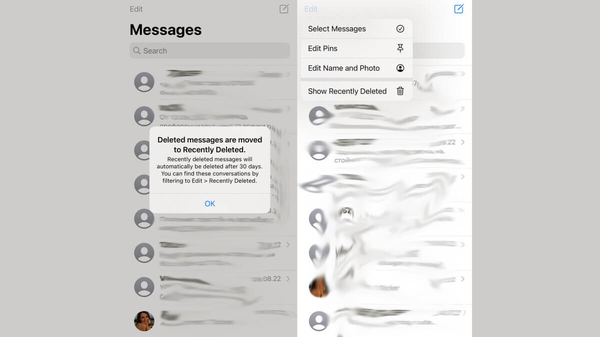 find recently deleted messages in iphone
