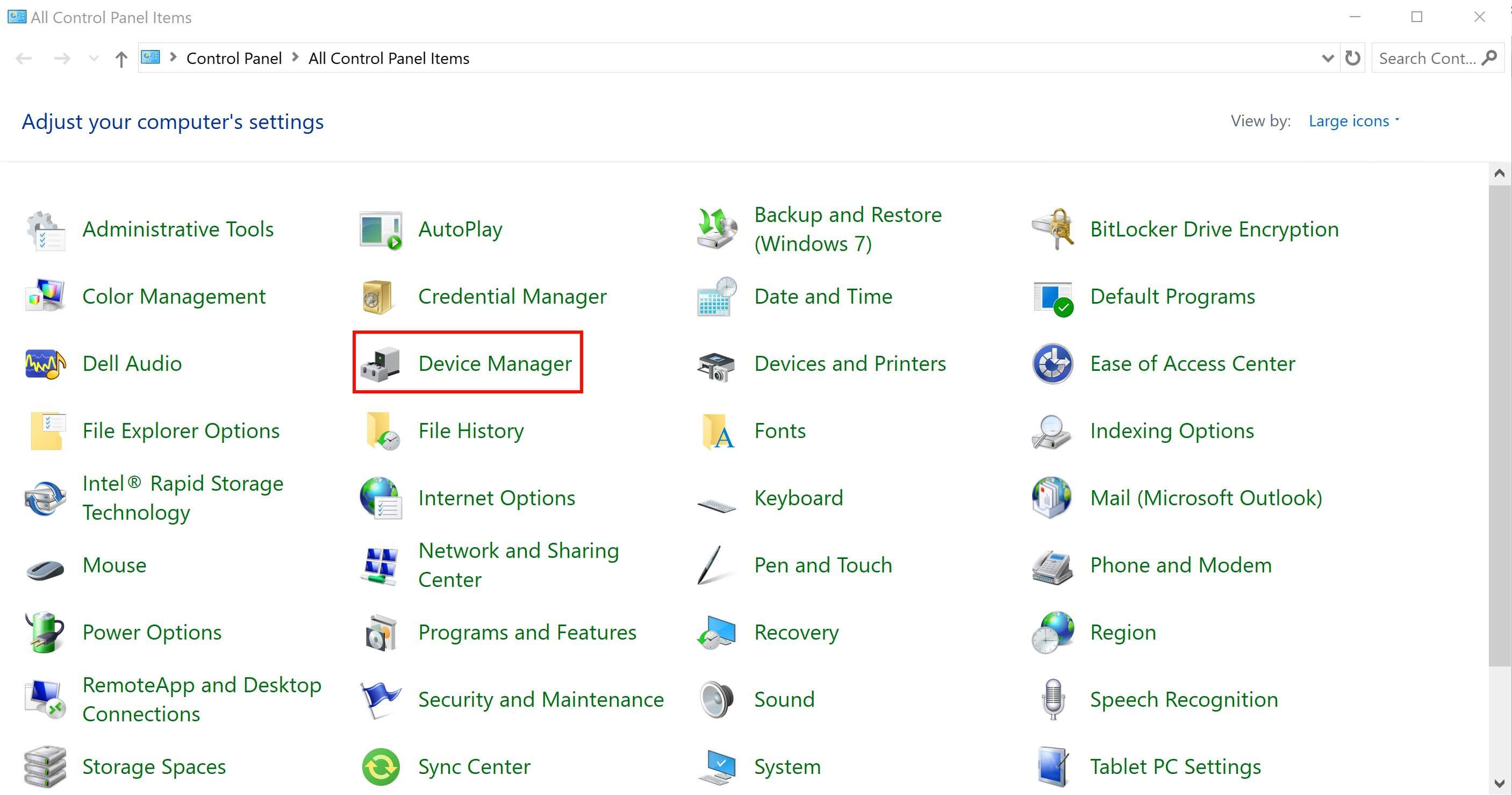open device manager