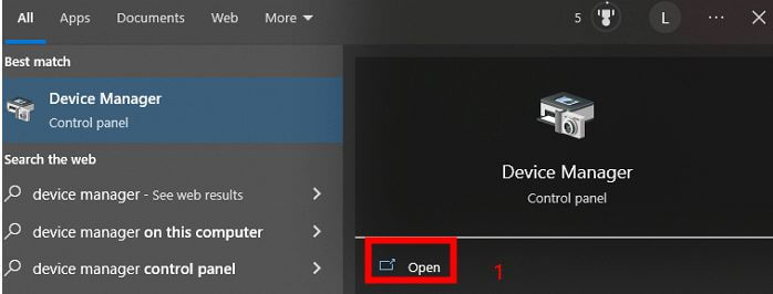 open device manager