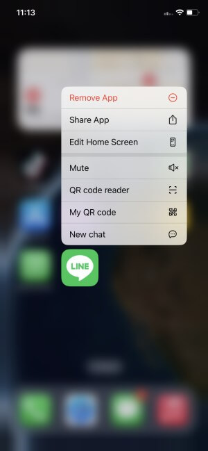 reinstall LINE app