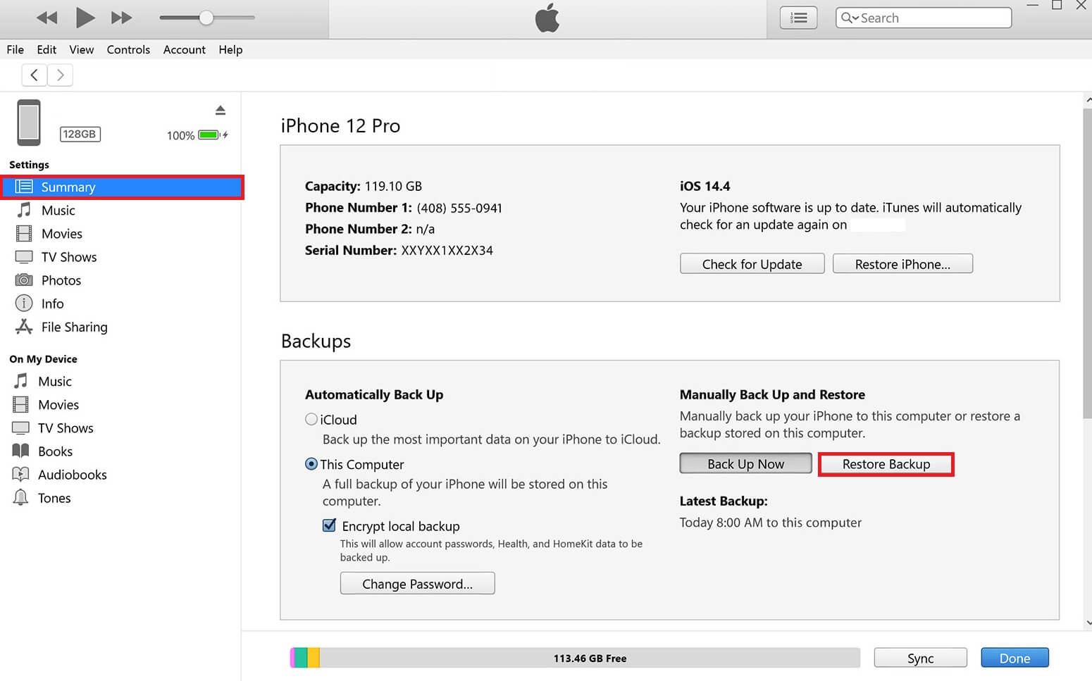connect iphone to computer to restore