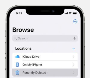 recover recently deleted files iPhone