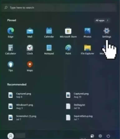 select the settings