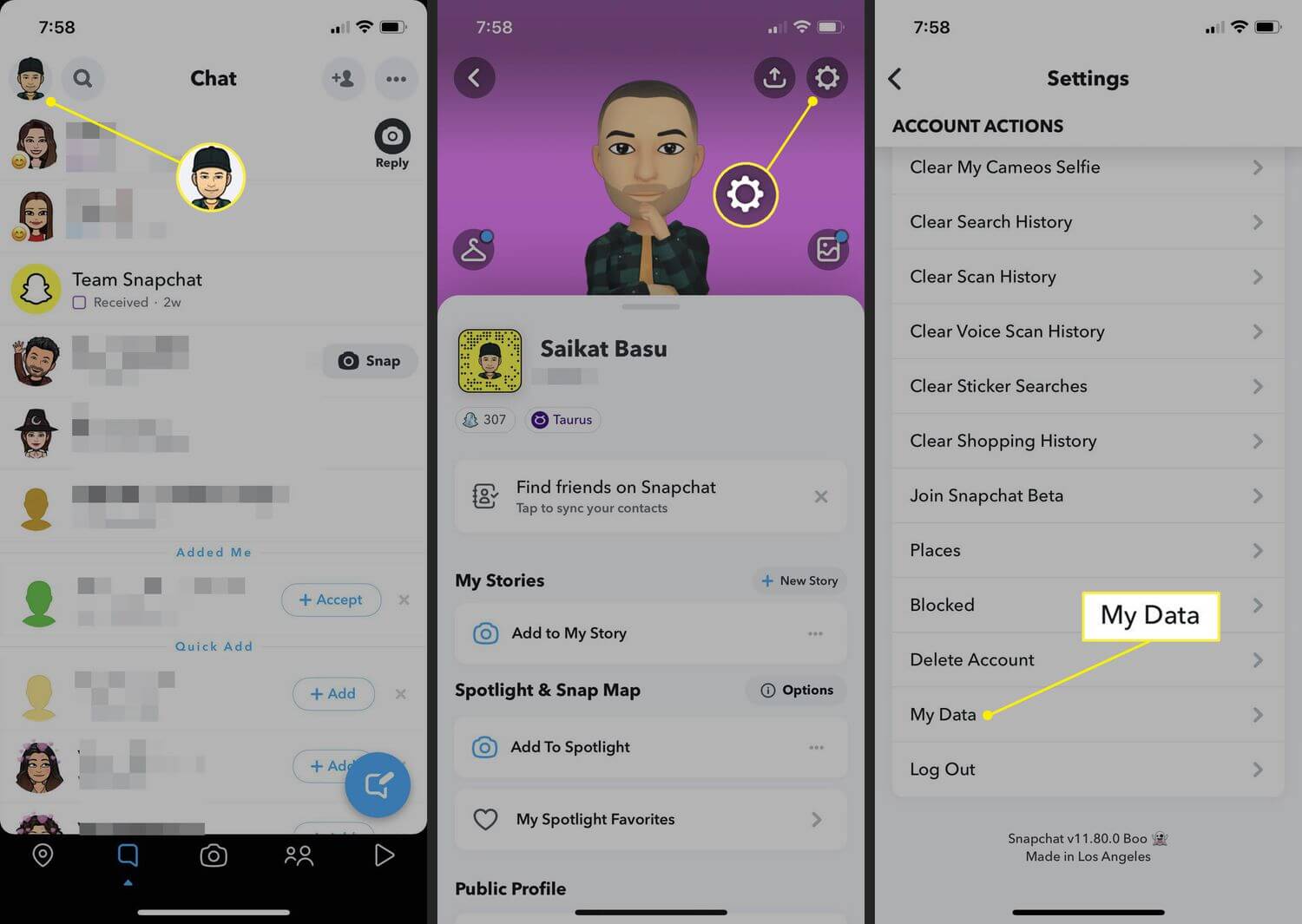 Snapchat my data