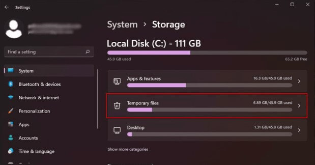 temporary files