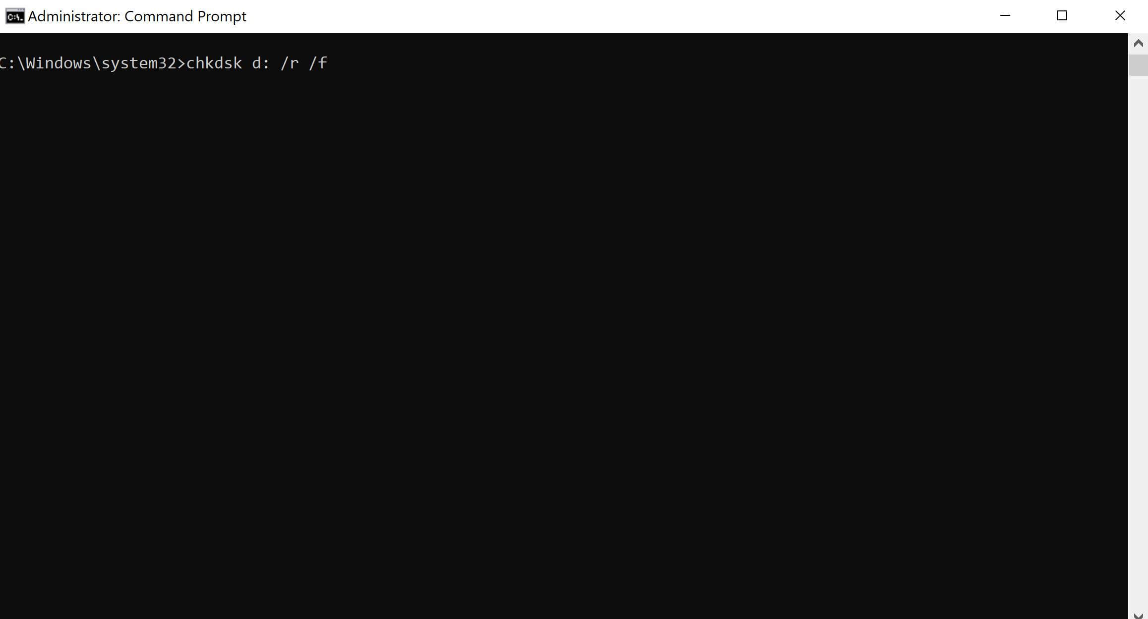 chkdsk a: /r /f