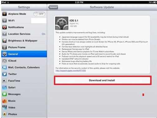 update device to fix ipad boot loop