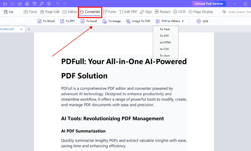convert pdf button