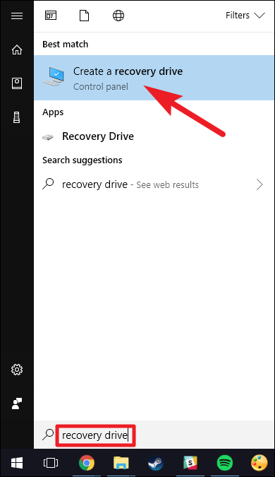 step1 to create recovery partition