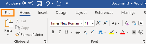 file menu word