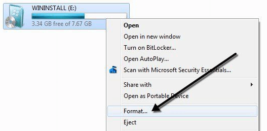 format sd card