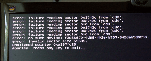 Linux Partition Table Error