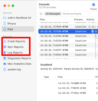 reports on mac