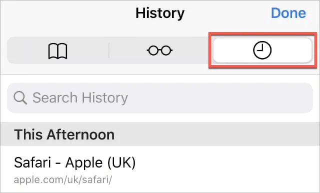 recently closed tabs safari