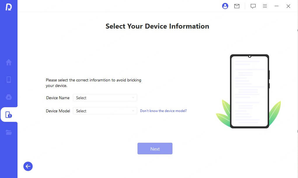 select recovery data from dead phone