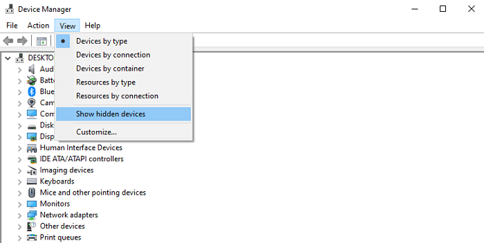 show hidden devices